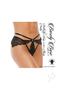Barely Bare Butterfly Strap Lace Thong Panty - O/s - Black